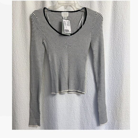 NWT H&M Striped Rib-Knit Top - Picture 3 of 3